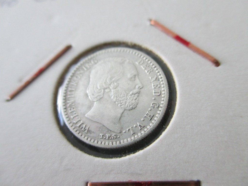 Dubbeltje 1884, Koning Willem III, Zilver, Ophalen of Verzenden, 10 cent
