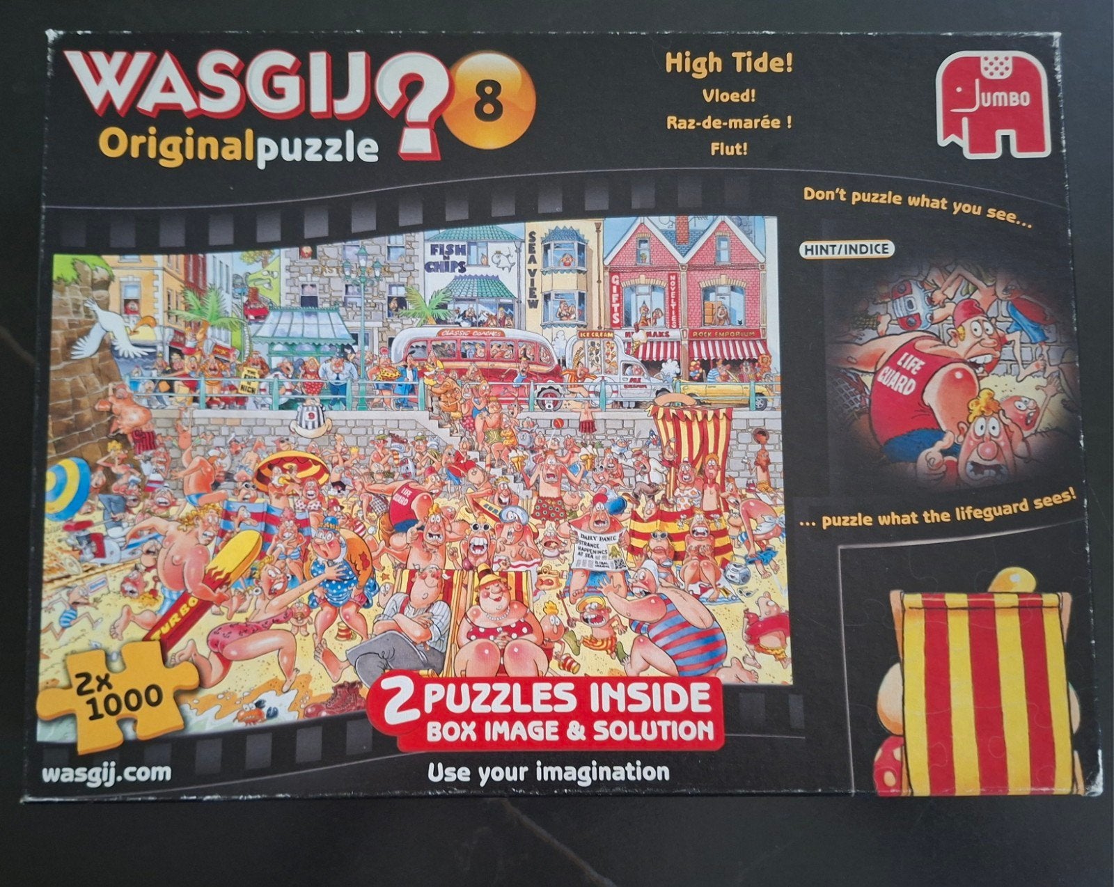 Wasgij Original 8: High Tide! 2x 1000 stukjes puzzel, Ophalen of Verzenden, 500 t/m 1500 stukjes, Gebruikt, Legpuzzel
