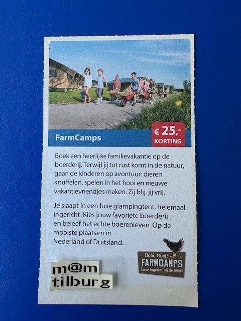 FarmCamps €25,- korting tot 1-7-2027, Tickets en Kaartjes, Drie personen of meer, Kortingsbon, Overige typen