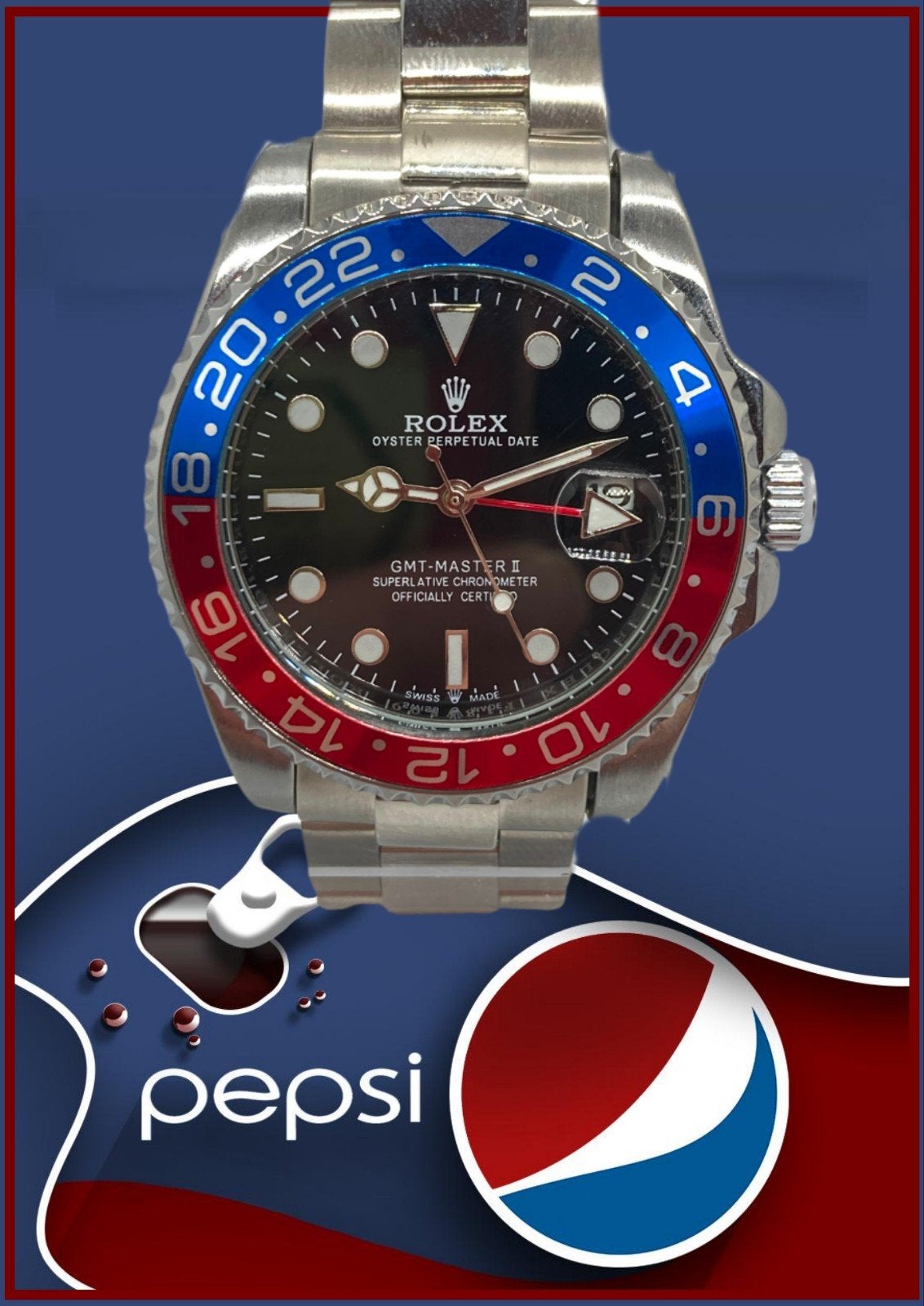 ROL gmtII PEPSI auto, Ophalen of Verzenden, Waterdicht, Nieuw, Zilver