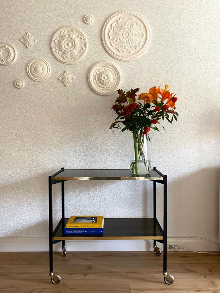 Vintage mid century serveerwagen, Ophalen, Gebruikt, 50 tot 100 cm, Mid Century / Vintage