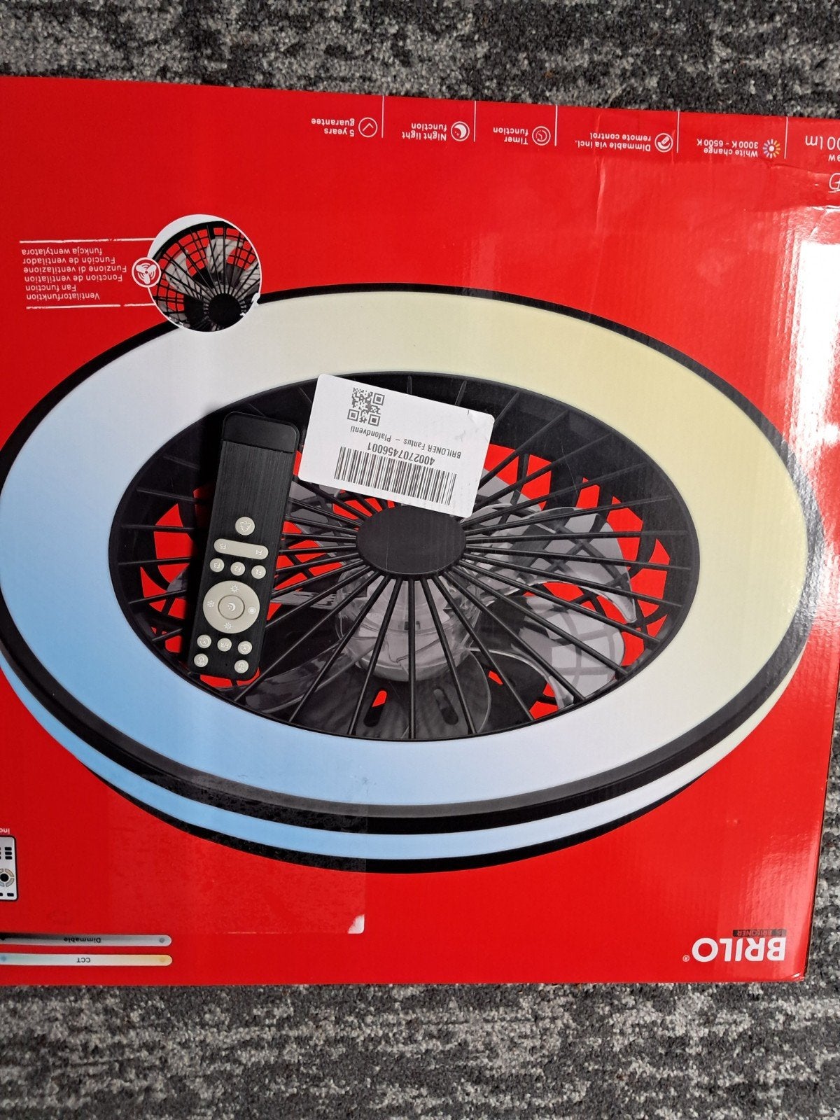 Briloner-Fantas plafond ventilator, Witgoed en Apparatuur, Ophalen, Ventilator met afstandsbediening, Nieuw, Plafondventilator