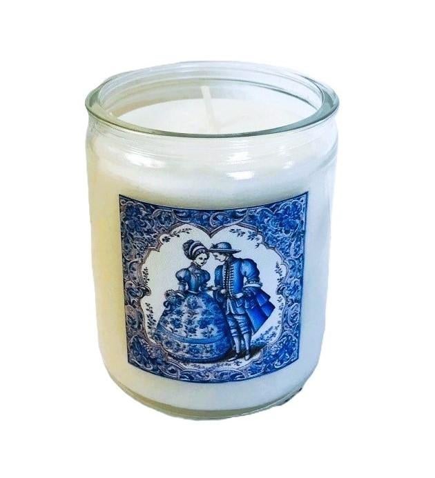 Giftset - kaarsen in glazen delfts blauw paard - man vrouw, Overige materialen, Verzenden, Wit, Nieuw