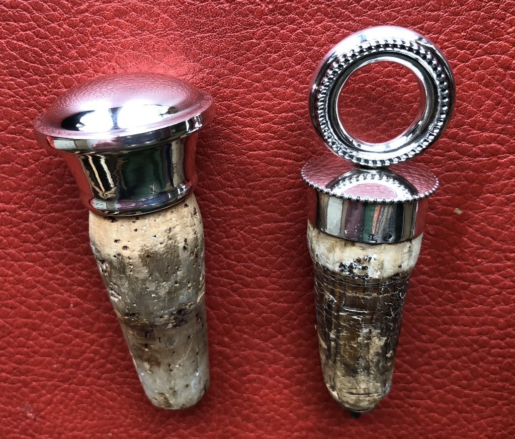 2 stuks flessenstop van zilver, kurk met zilveren dop, Ophalen of Verzenden, Zilver