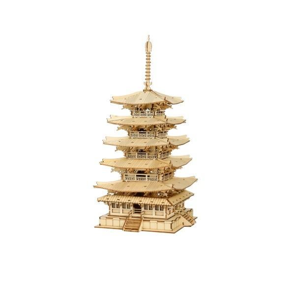 Robotime Five-storied Pagoda TGN02 Bouwpakket Nieuw, Groter dan 1:32, Nieuw, Ophalen of Verzenden, Robotime