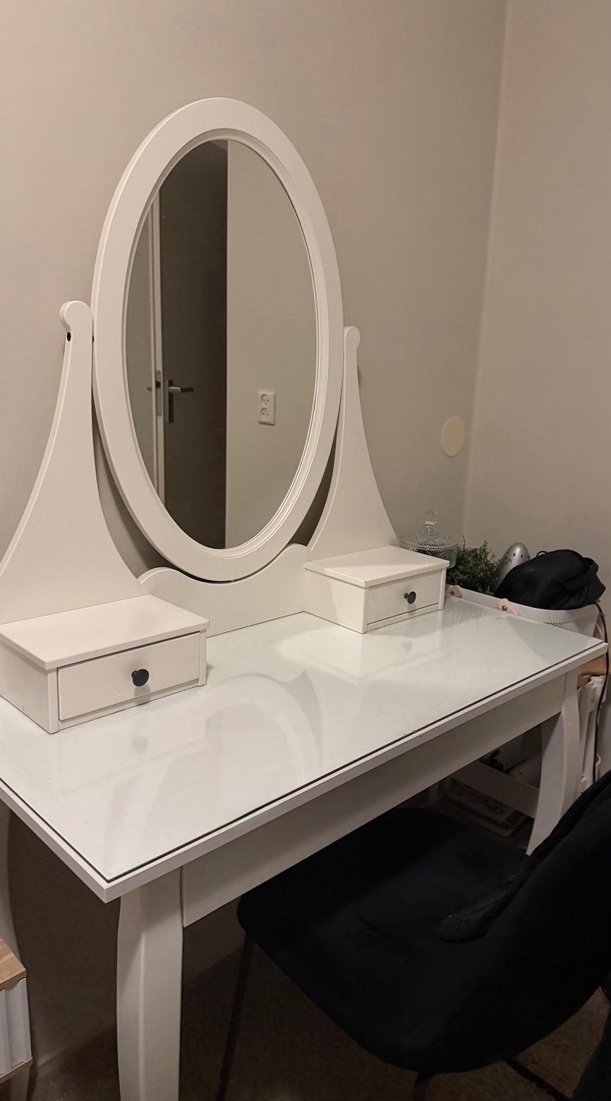 IKEA HEMNES Kaptafel met Spiegel - Wit, Ophalen, Gebruikt, Hout