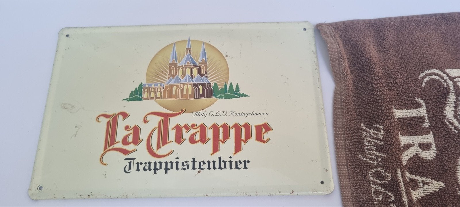 Reclamebord La Trappe trappist bier mancave bord reclamebord, Ophalen of Verzenden, Gebruikt, Reclamebord