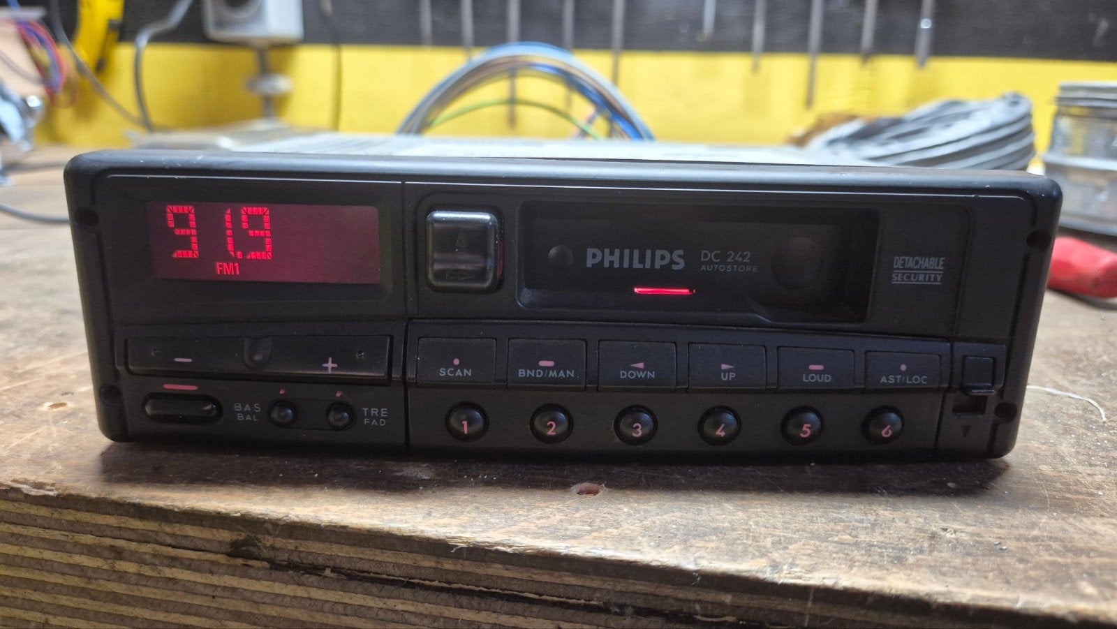 Vintage Philips DC 242 Autostore Autoradio Cassette Speler, Auto diversen, Autoradio's, Ophalen of Verzenden, Gebruikt