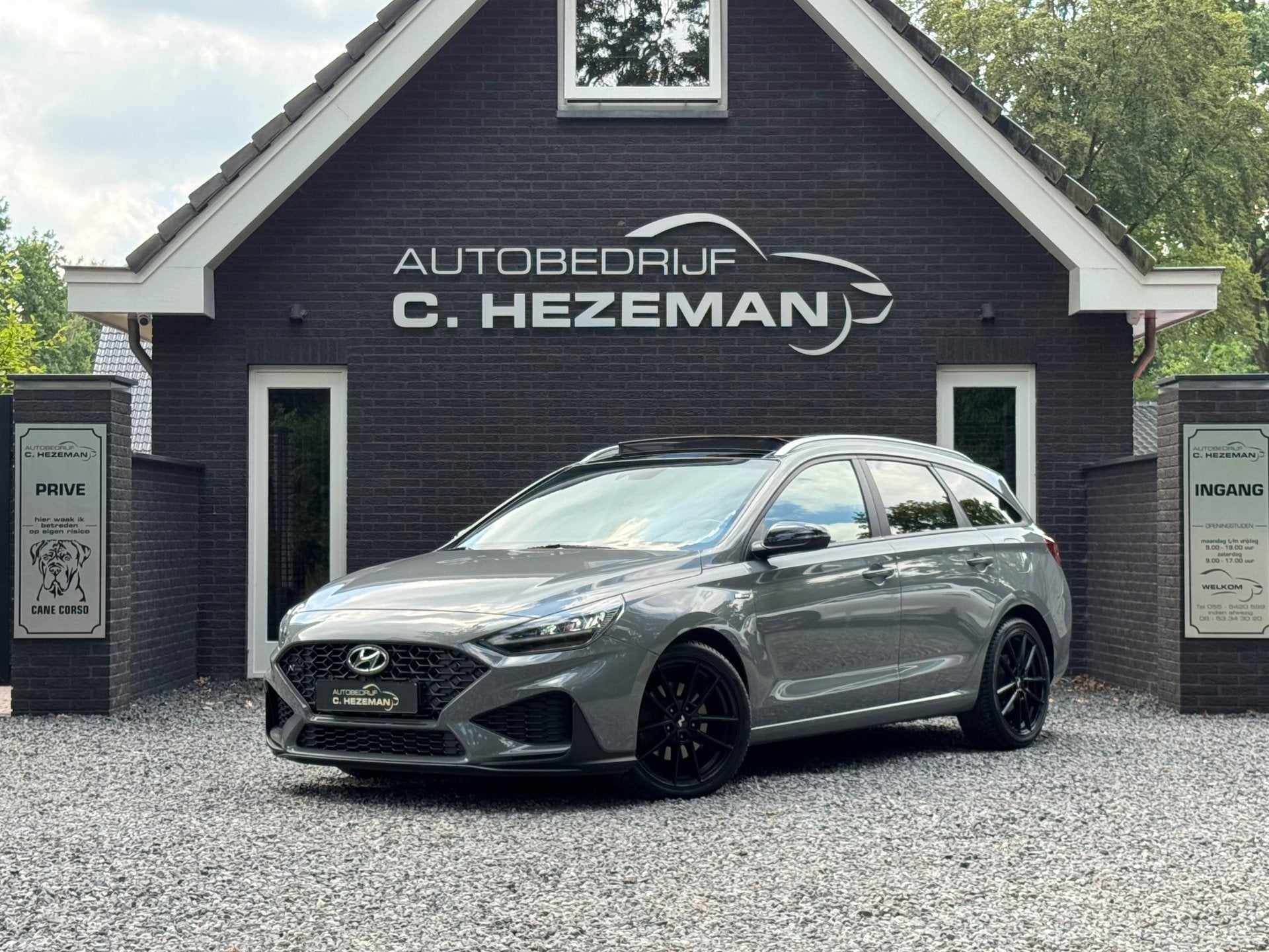 Hyundai I30 Wagon 1.5 T-GDi 160PK MHEV N Line NARDO GREY PAN, Voorwielaandrijving, Dealer onderhouden, Gebruikt, Zwart
