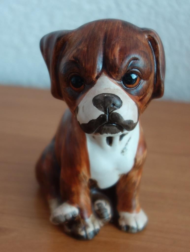 Vintage hond van porselein, Ophalen of Verzenden, Zo goed als nieuw, Porselein, Overige typen