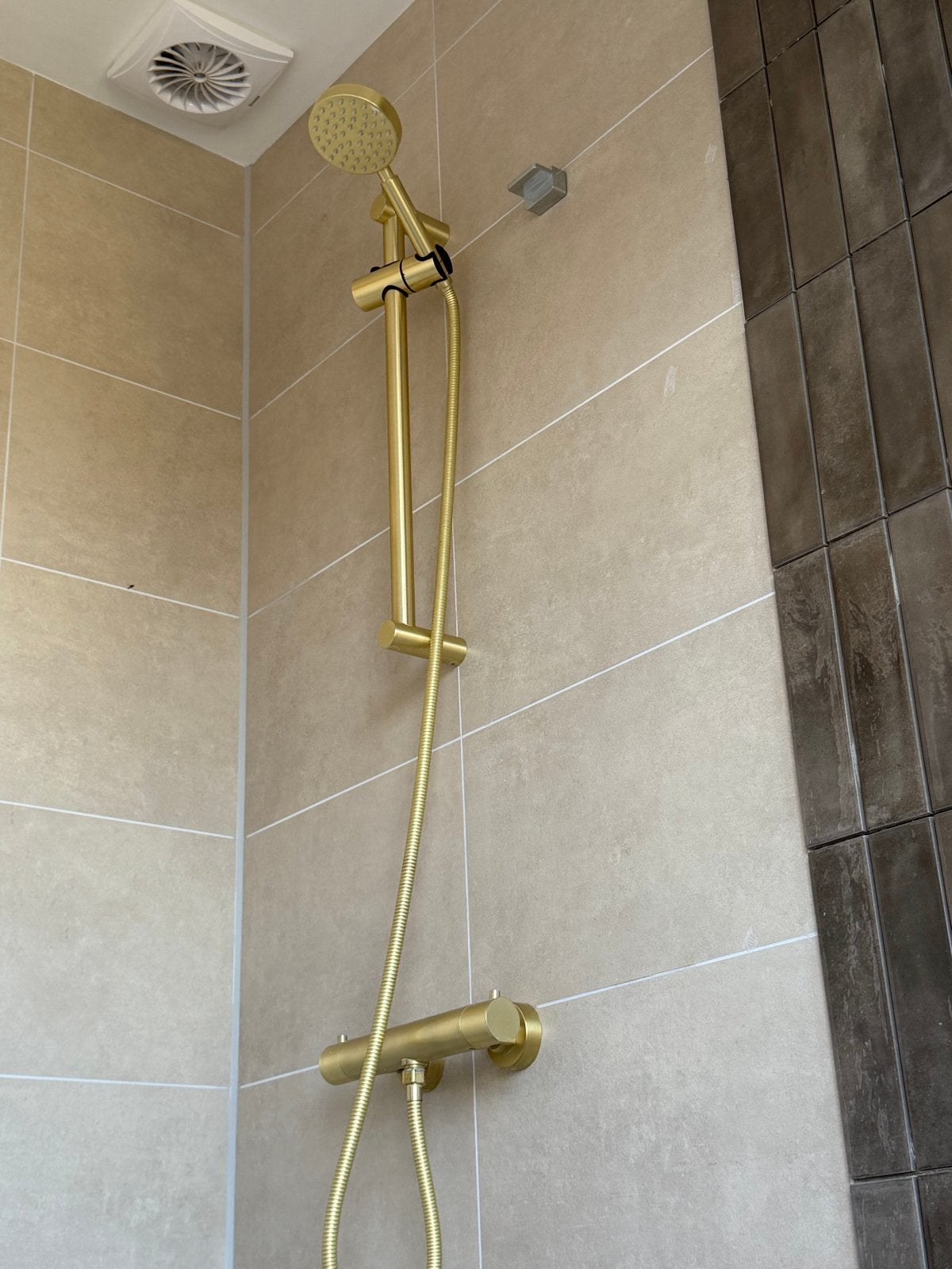 Gouden Doucheset - Nieuwstaat, Doe-het-zelf en Verbouw, Sanitair, Ophalen of Verzenden, Zo goed als nieuw, Douche