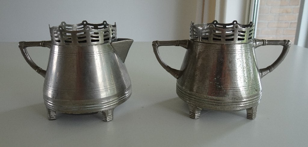 Vintage ''Rio'' Tiel Theeservies van Tin, Antiek en Kunst, Antiek | Tin, Ophalen