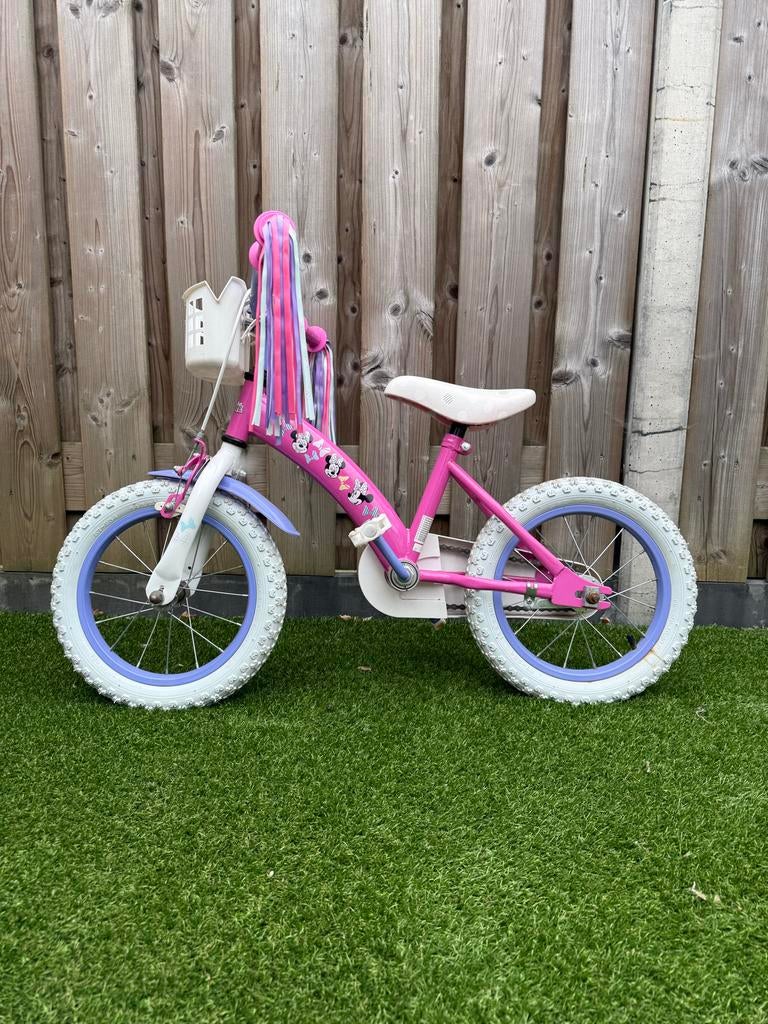 Volare Minnie Mouse meisjesfiets - Roze kinderfiets, Fietsen en Brommers, Ophalen, Terugtraprem, Gebruikt, Handrem
