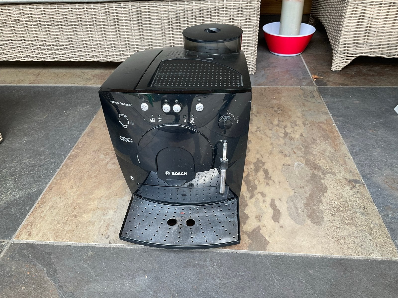 Bosch Benvenuto Classic TCA5309 volautomaat met stoompijpje, Gebruikt, Koffiemachine, Koffiebonen, Ophalen