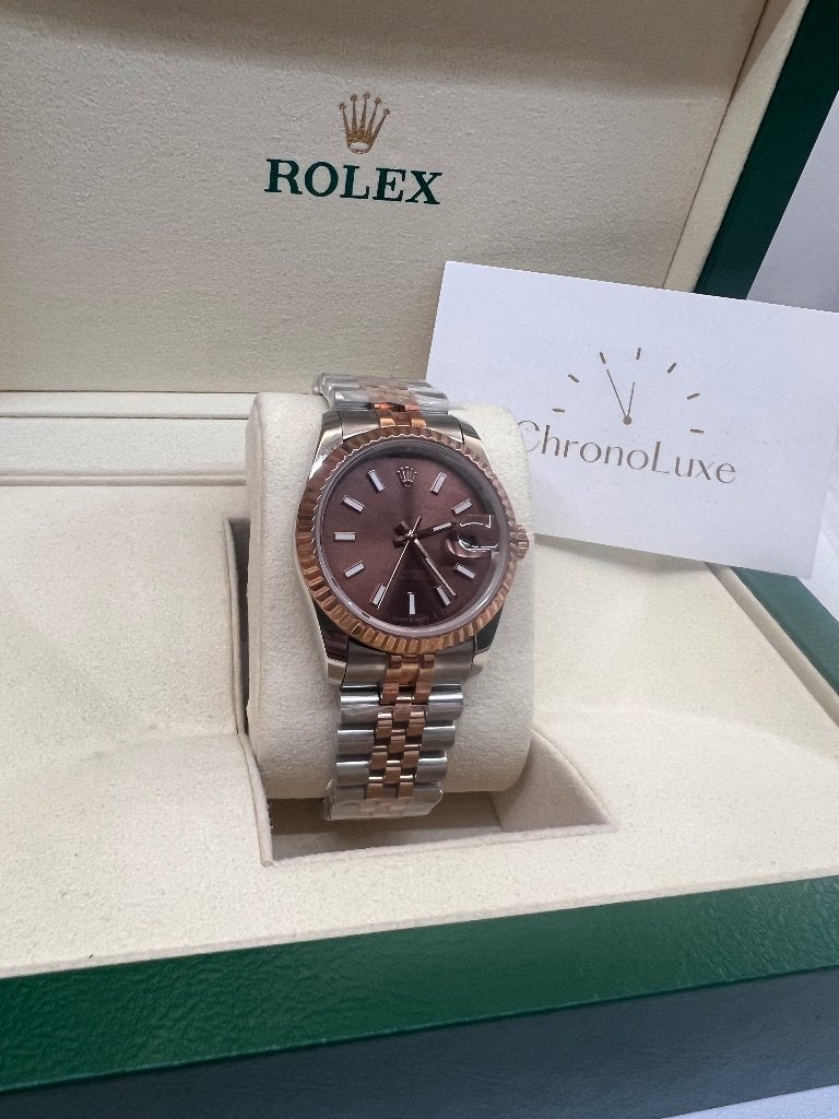 Rolex Datejust | Chocolate | 36MM, Sieraden, Tassen en Uiterlijk, Horloges | Dames, Ophalen of Verzenden, Nieuw, Staal, Rolex