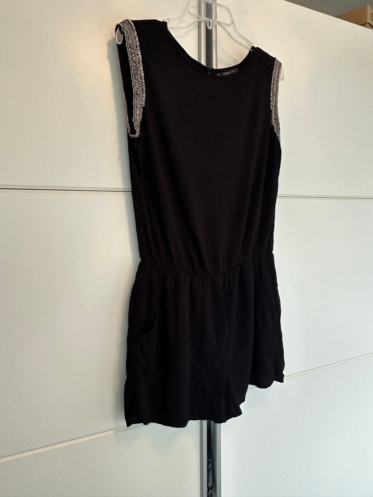 Zwarte Zara Playsuit met Kralen - Maat M, Ophalen of Verzenden, Gedragen, Maat 38/40 (M), Zwart