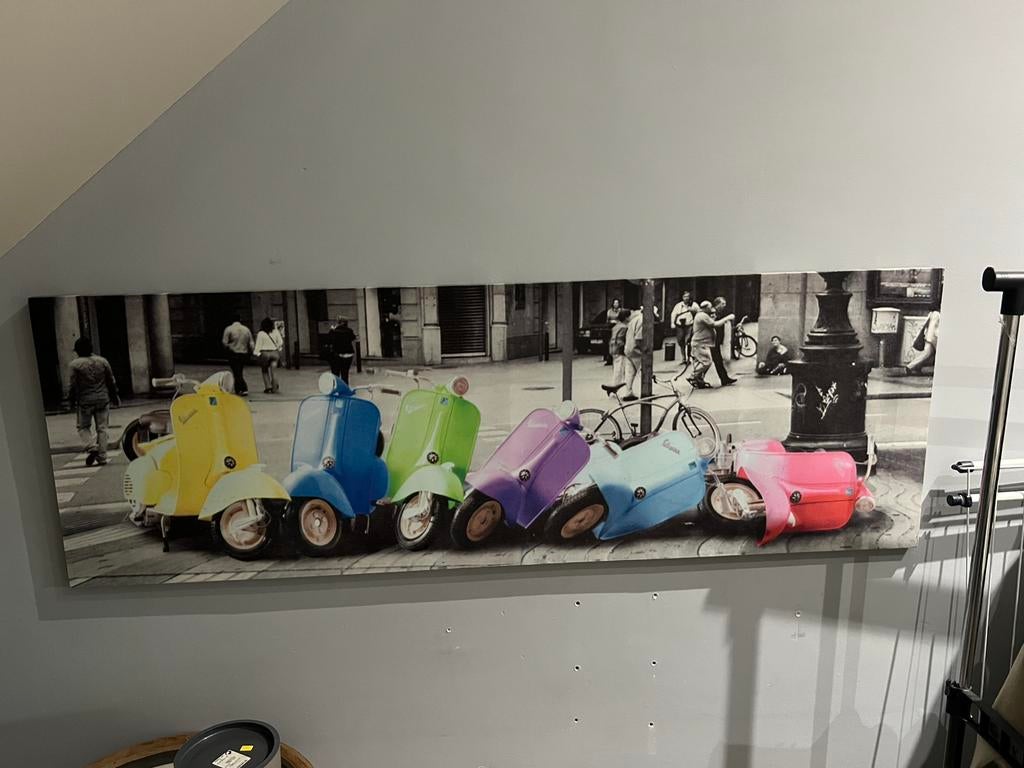 Schilderij scooters, Antiek en Kunst, Ophalen