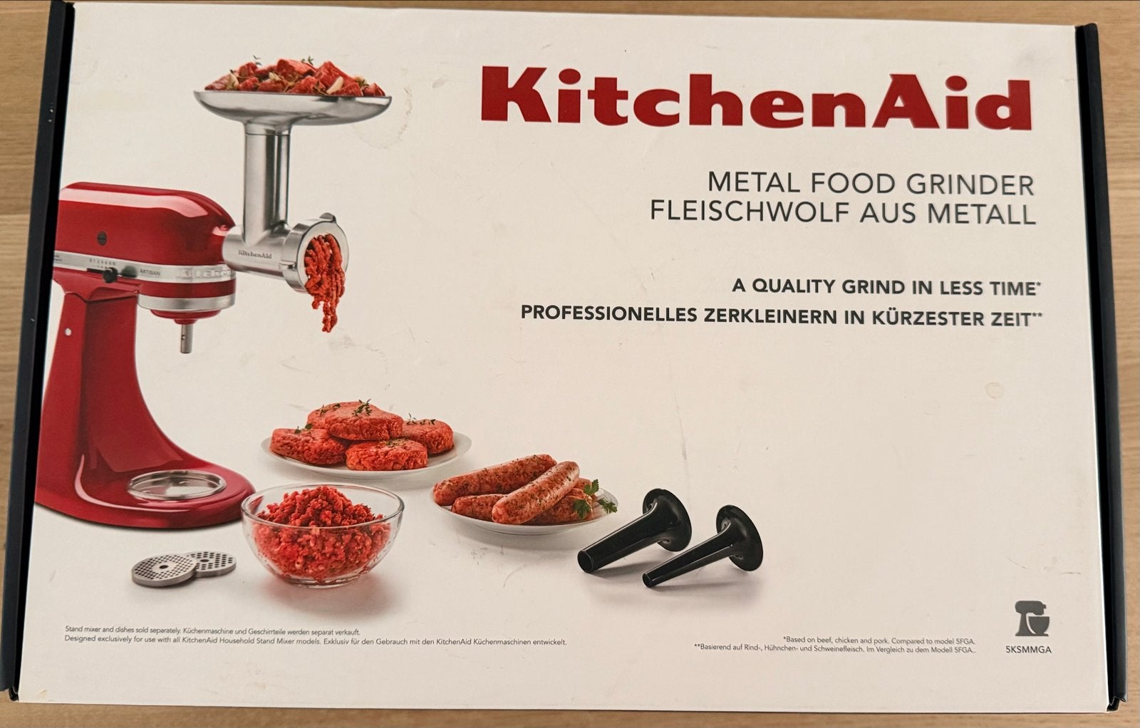 KitchenAid Metalen Vleesmolen 5KSMMGA - Nieuw in doos, Ophalen of Verzenden, Nieuw