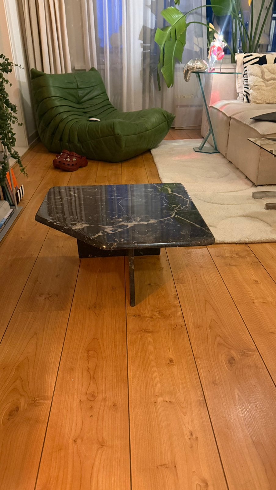 Vintage marmer salontafel, Dieren en Toebehoren, Hondenbenches, Ophalen, Gebruikt