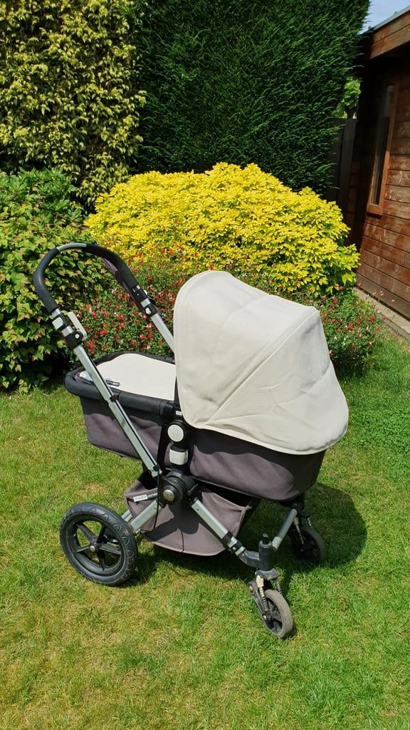 Bugabo cameleo grijs met crèmekleurige kap en toebehoren, Gebruikt, Bugaboo, Verstelbare duwstang, Ophalen