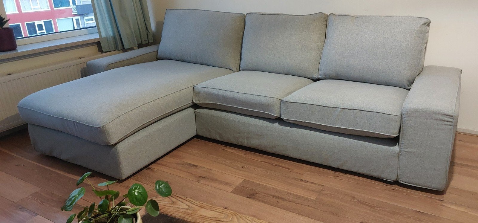 IKEA Kivic zgan driezitsbank met chaise longue, Ophalen