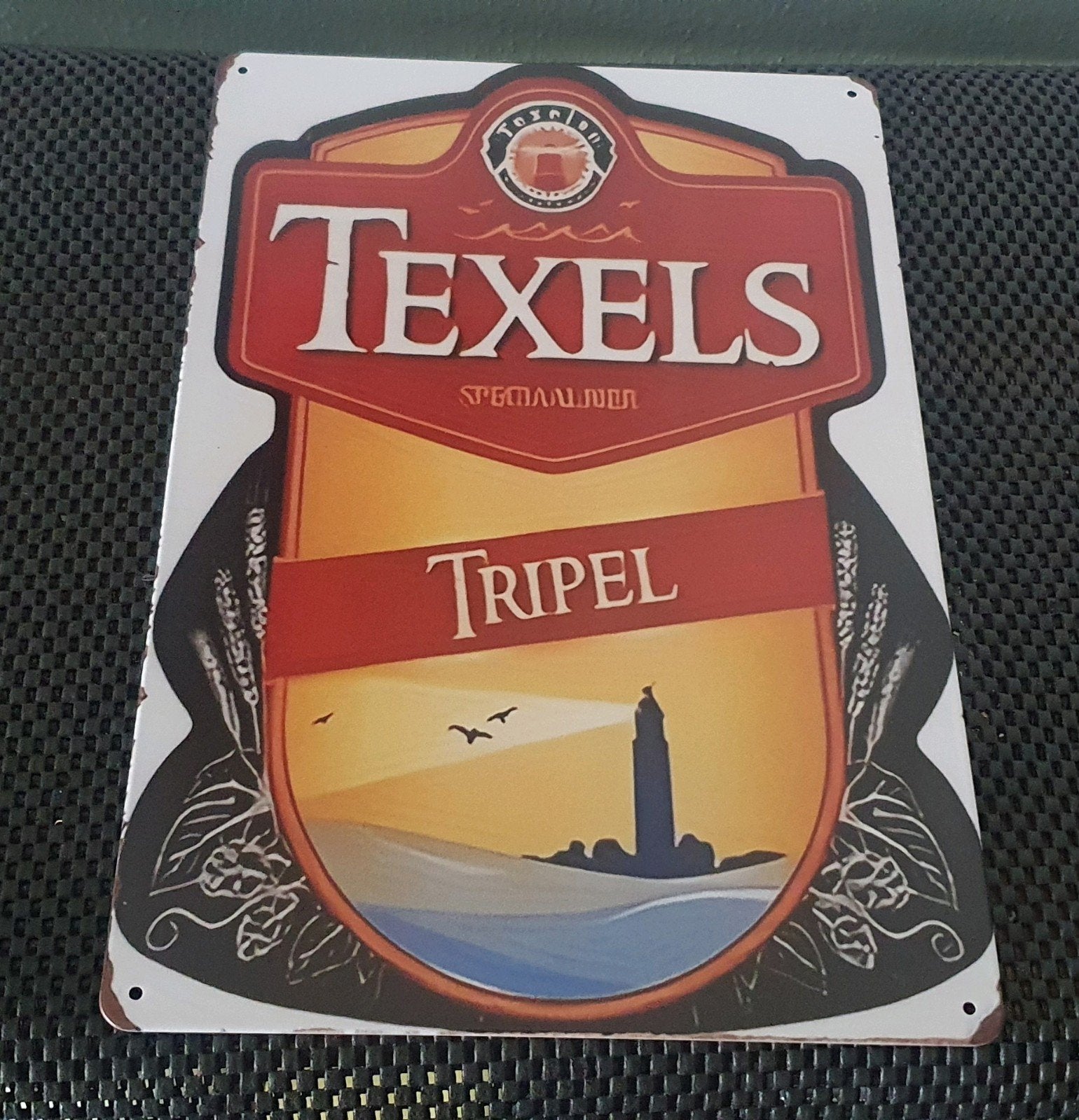 Wandbord Texels Tripel 30x20 cm - Decoratief Metaal, Ophalen of Verzenden, Nieuw, Reclamebord, Plaat of Schild, Overige merken