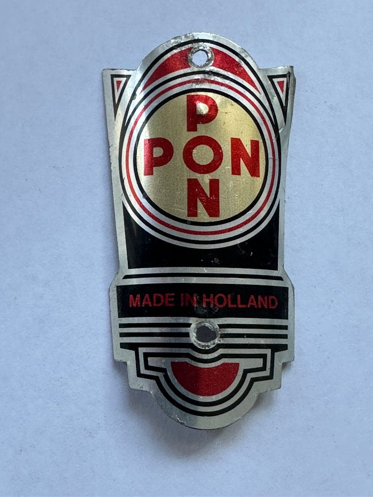 Oud Pon Holland balhoofdplaatje. Balhoofd plaatje., Gebruikt, Pon, Overige typen, Ophalen of Verzenden
