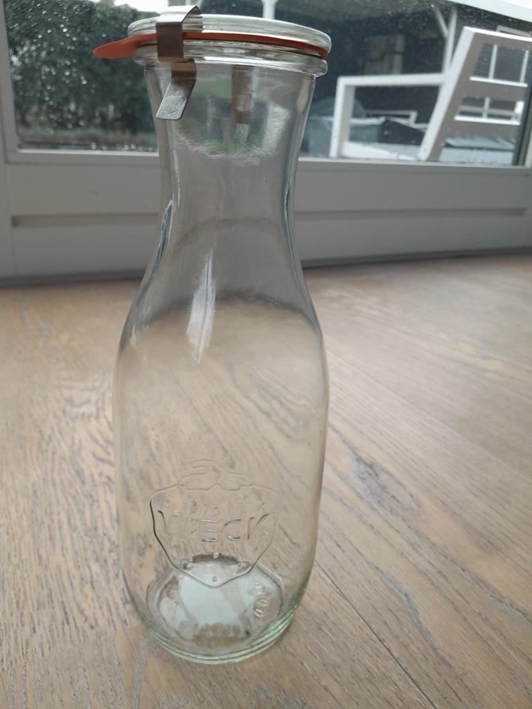 Glazen fles 1 liter met beugel, Ophalen of Verzenden