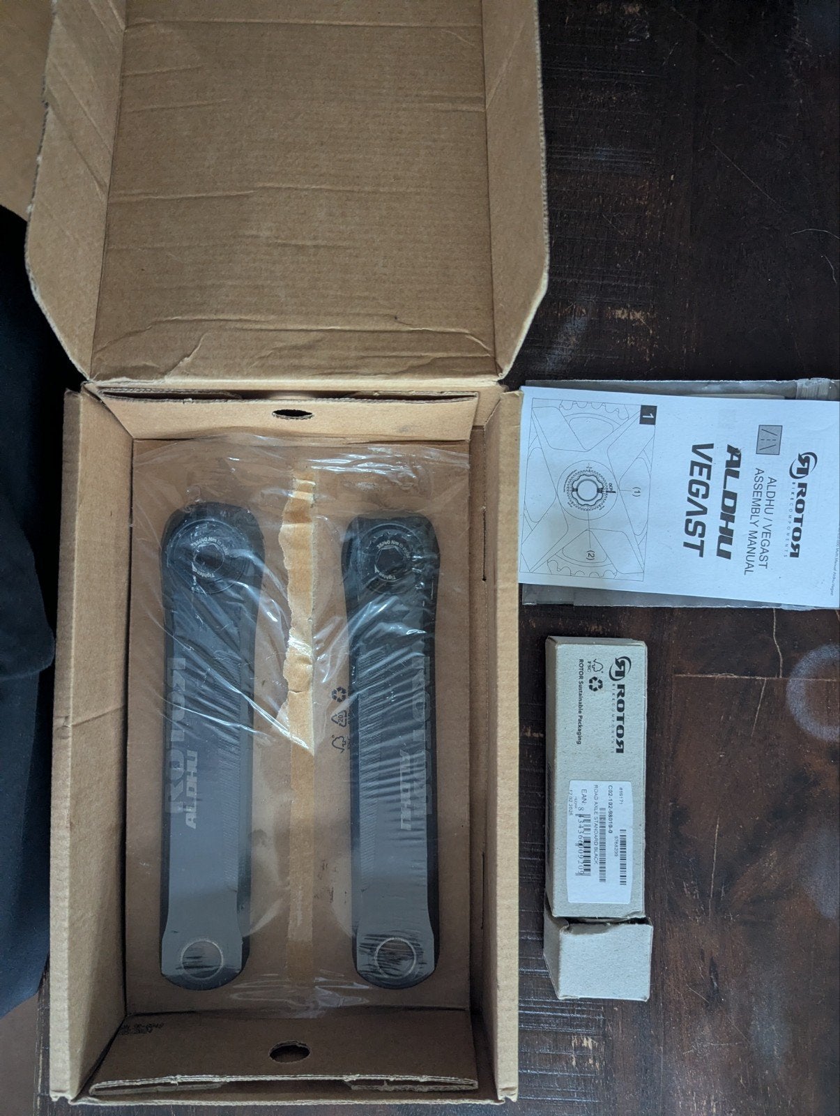 Rotor Aldhu Cranks 170mm + 24mm As, Gebruikt, Gravelbike, Ophalen, Crankstel of Pedalen