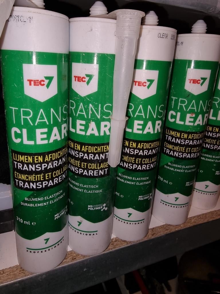 5 tubes Tec7 Trans Clear lijm en afdichting, Ophalen