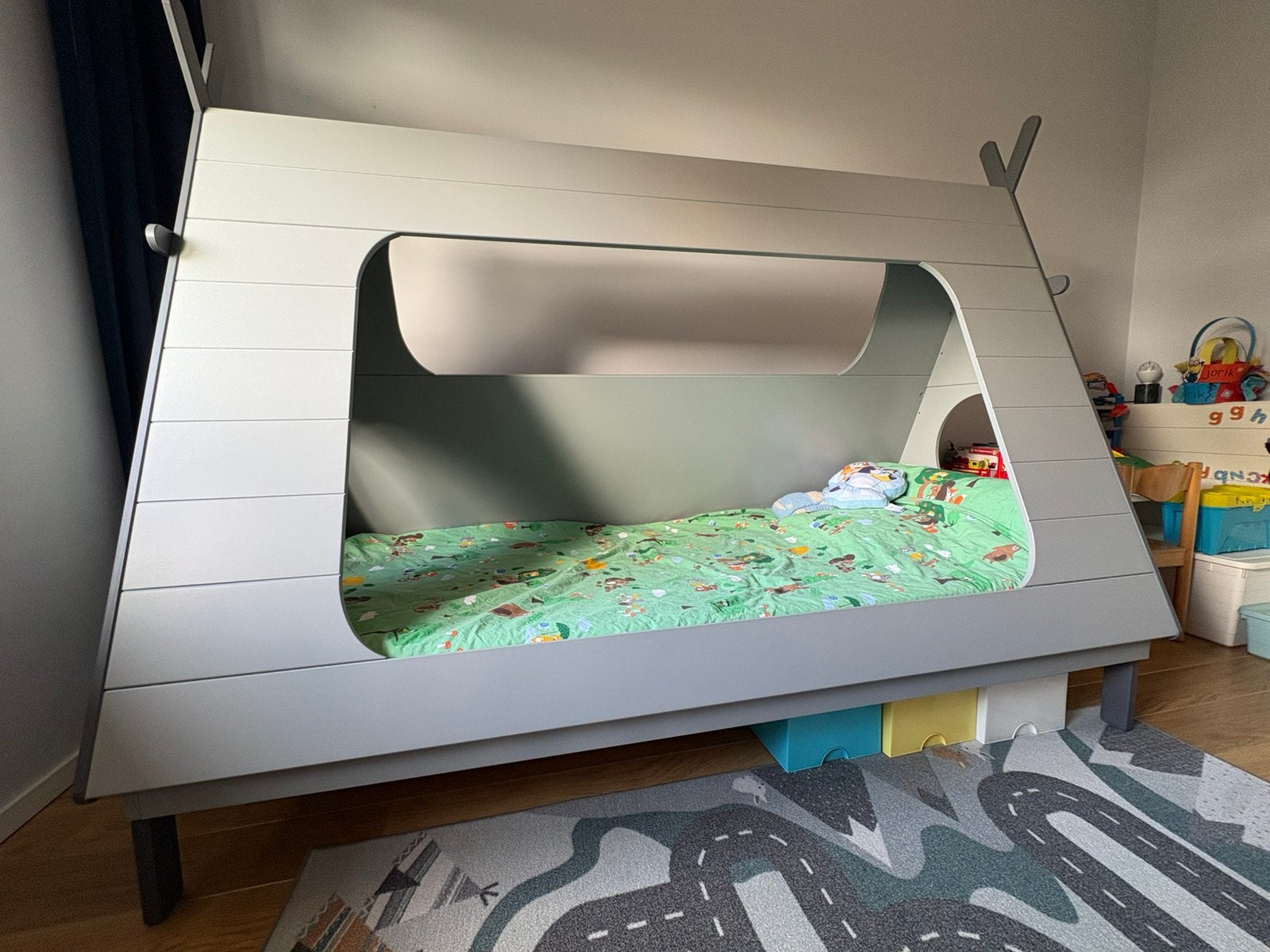 Woood Tipi tentbed, Ophalen, 85 tot 100 cm, Zo goed als nieuw, Matras