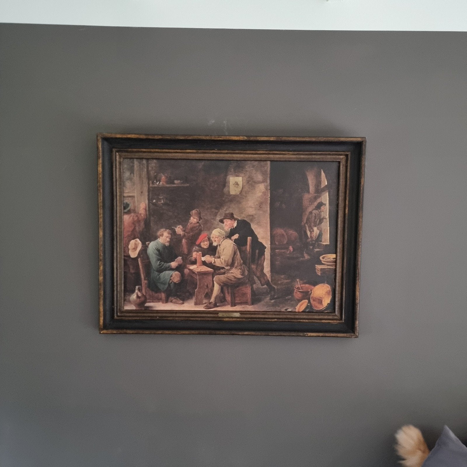 Vintage reproductie van een 17e-eeuwse herbergscène – naar D, Ophalen