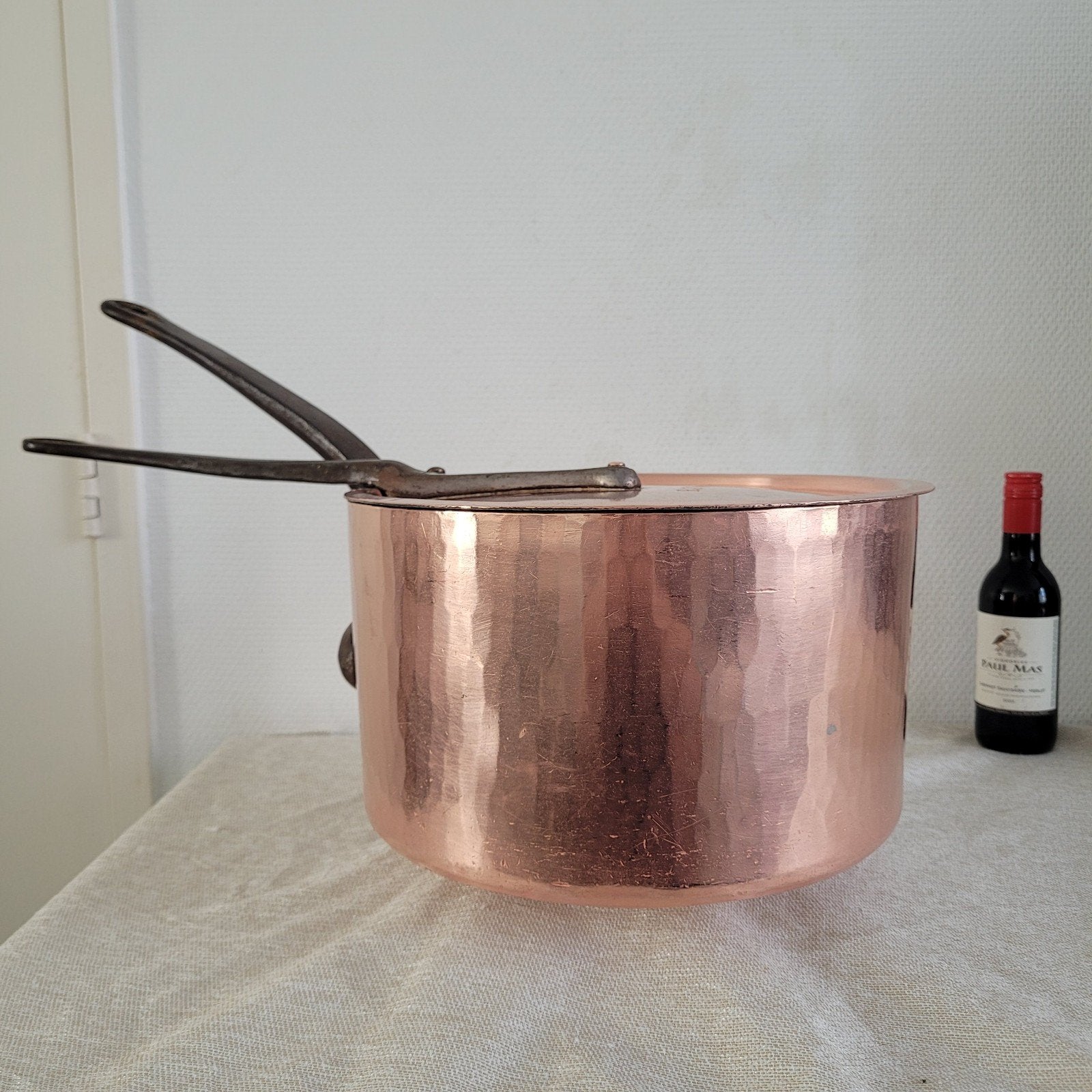 XXXL zware grote antieke koperen horeca pan 8 kilo  26 cm, Huis en Inrichting, Ophalen of Verzenden, Gebruikt, Koper, Braadpan