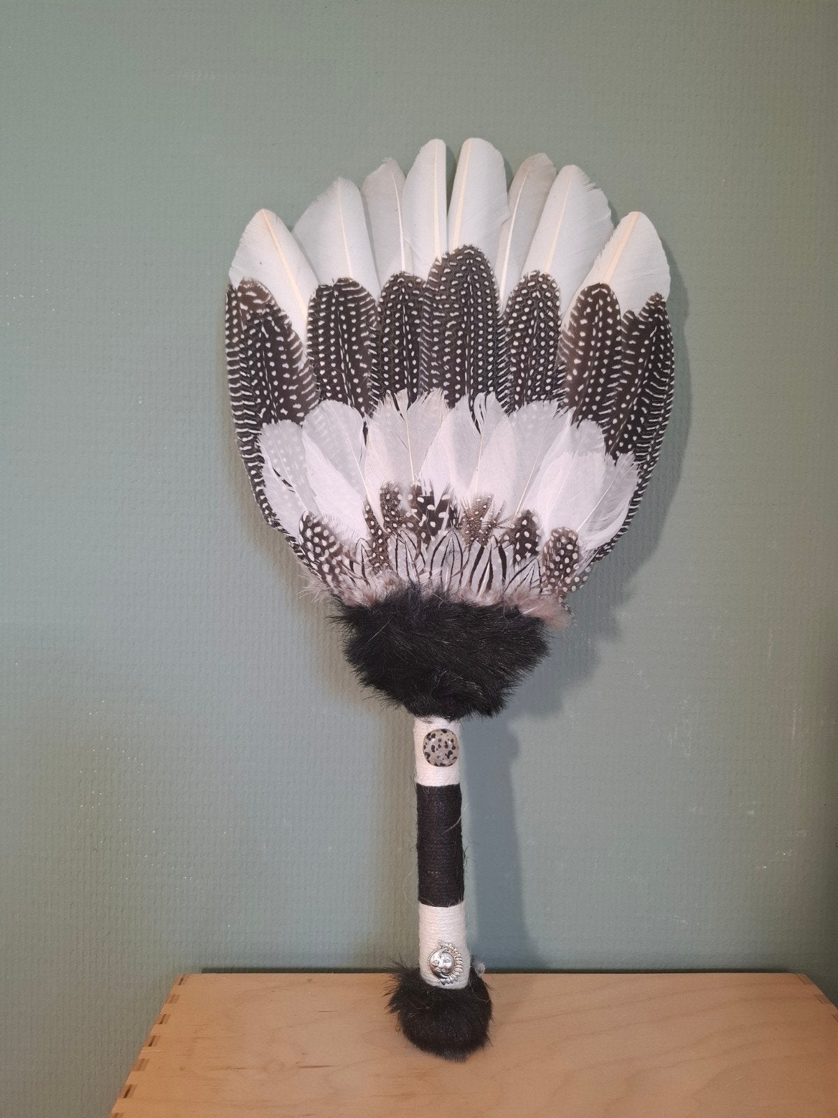 Smudge veerwaaier - Handgemaakt met natuurlijke veren, Ophalen of Verzenden