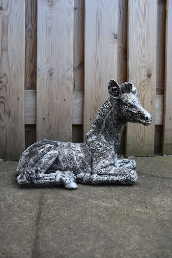 Zebra beeld antiek zilver 35 cm | Tuinbeeld & woondecoratie, Dierenbeeld, Kunststof, -, -