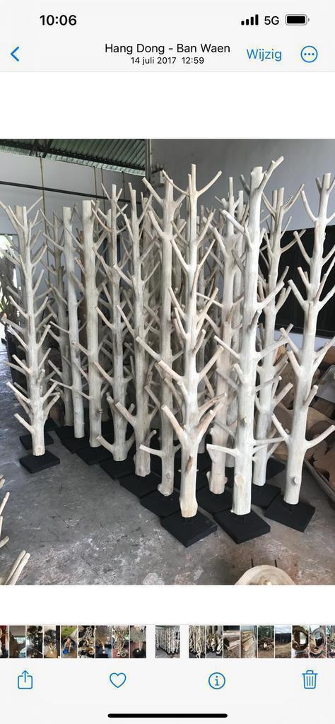 kapstokboom van hout met metalen voet, 2 meter hoog OP = OP, Huis en Inrichting, Woonaccessoires | Kapstokken, -, -, Nieuw, Ophalen of Verzenden