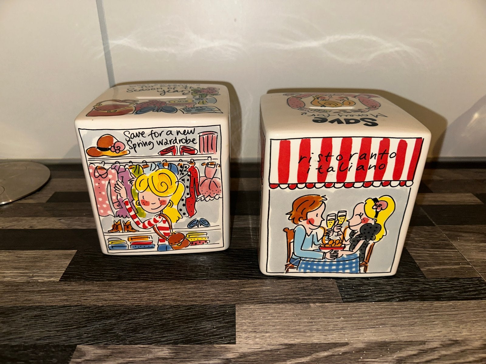 2 zeldzame Blond Amsterdam spaarpotten, Verzamelen, Ophalen of Verzenden, Gebruikt, Steen, Aardewerk of Keramiek, Overige thema's