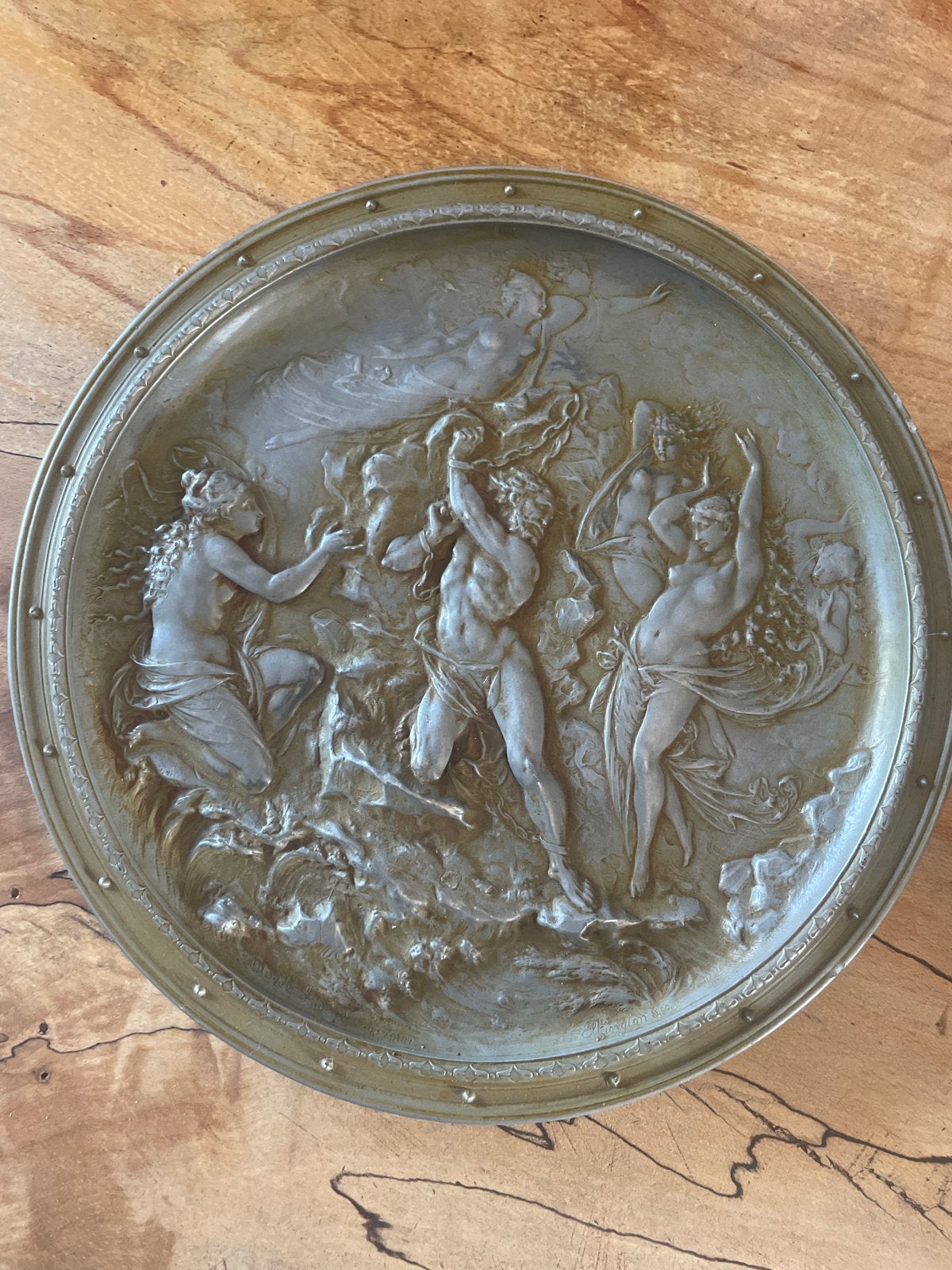 Antieke wandplaquette: Perseus en Andromeda, Anton Morelle, Ophalen of Verzenden