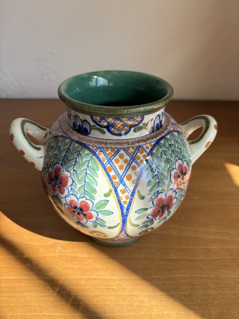 Originele Goudse Plateel orenvaas "Delft Colere", Ophalen