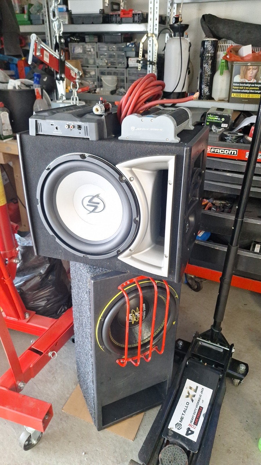 Complete Subwoofer Set – Rockford Fosgate + Kenwood, Ophalen, Gebruikt