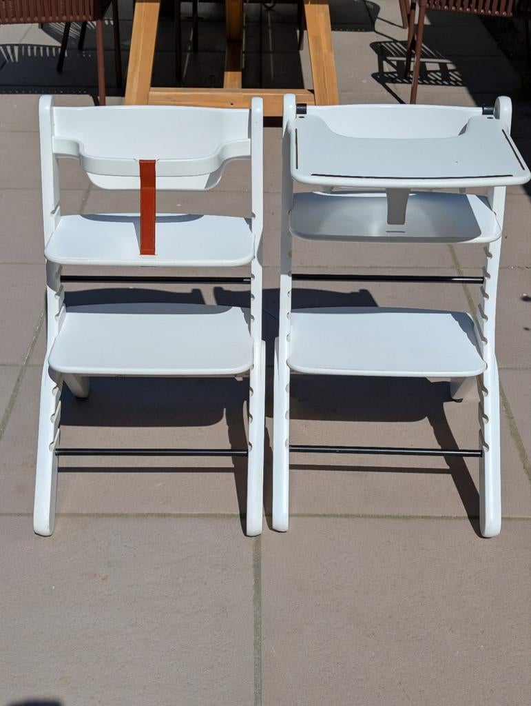 2 Witte Ik Ben Dapper Meegroeistoelen met Accessoires, Ophalen of Verzenden, Gebruikt, Meegroeistoel, Gordel(s)