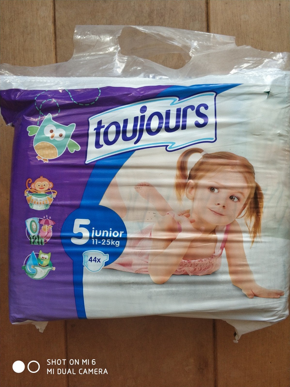 Toujours luiers maat 5 (junior, 11-25kg) - 44 stuks, Verzenden, Nieuw