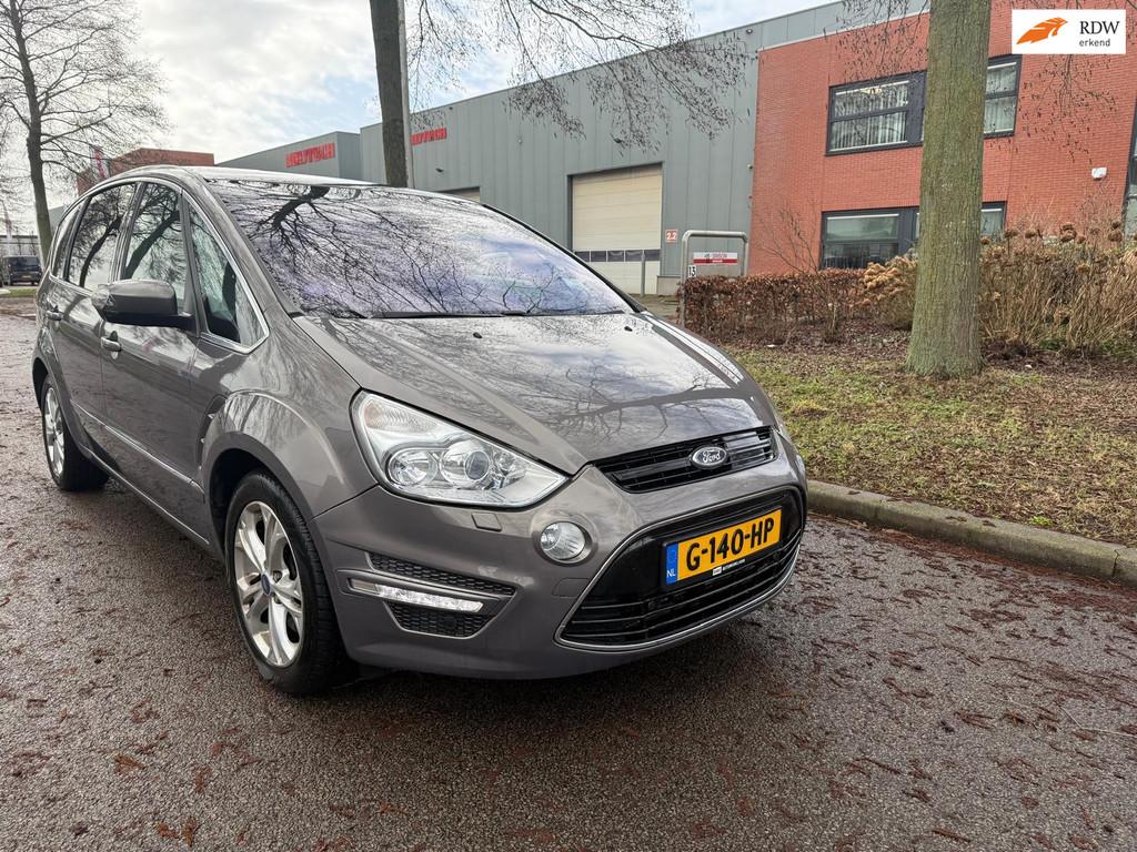 Ford S-Max 2.0 EcoBoost Titanium 7persoon automaat, Auto's, Euro 5, Gebruikt, Zwart, 4 cilinders