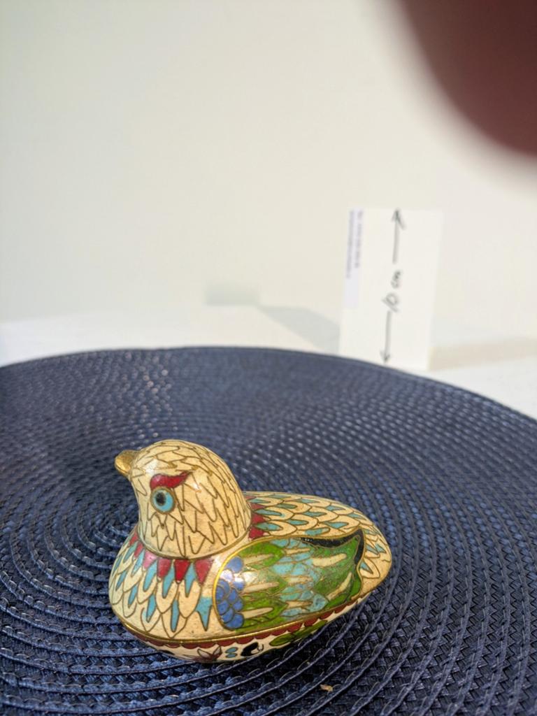 Vintage Chinees Cloisonné Papieren Mache Eendje, Antiek en Kunst, Ophalen of Verzenden