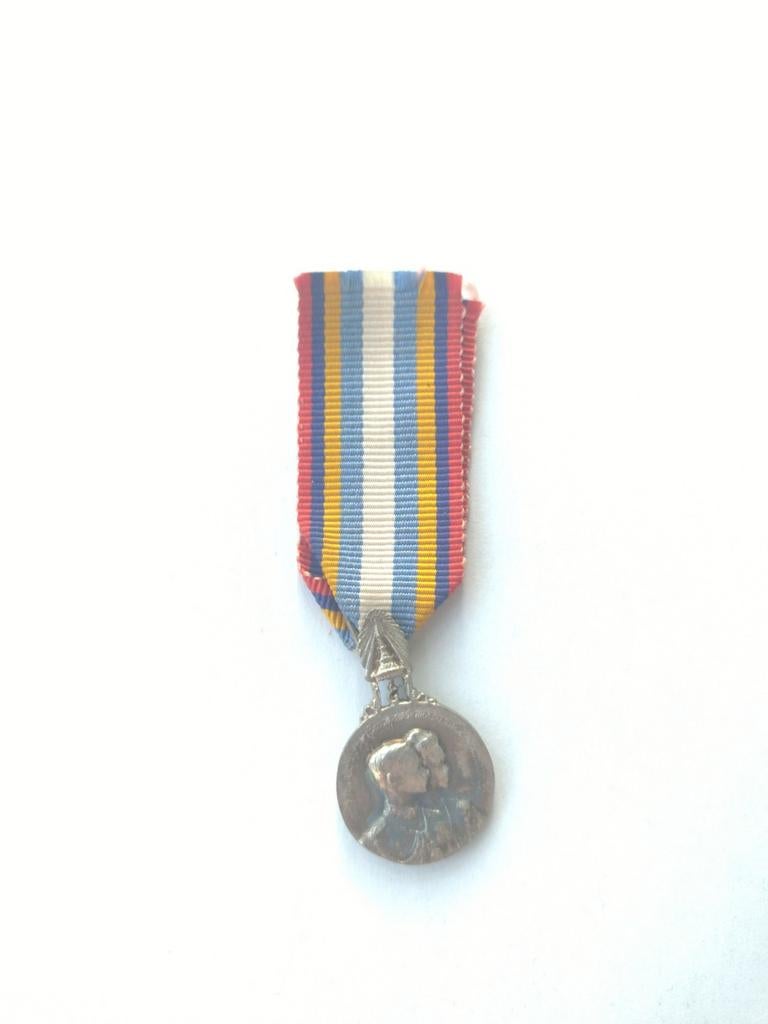 R Thailand medaille 1960 visit of king Bhumipol miniatuur, Ophalen of Verzenden, Landmacht, Lintje, Medaille of Wings