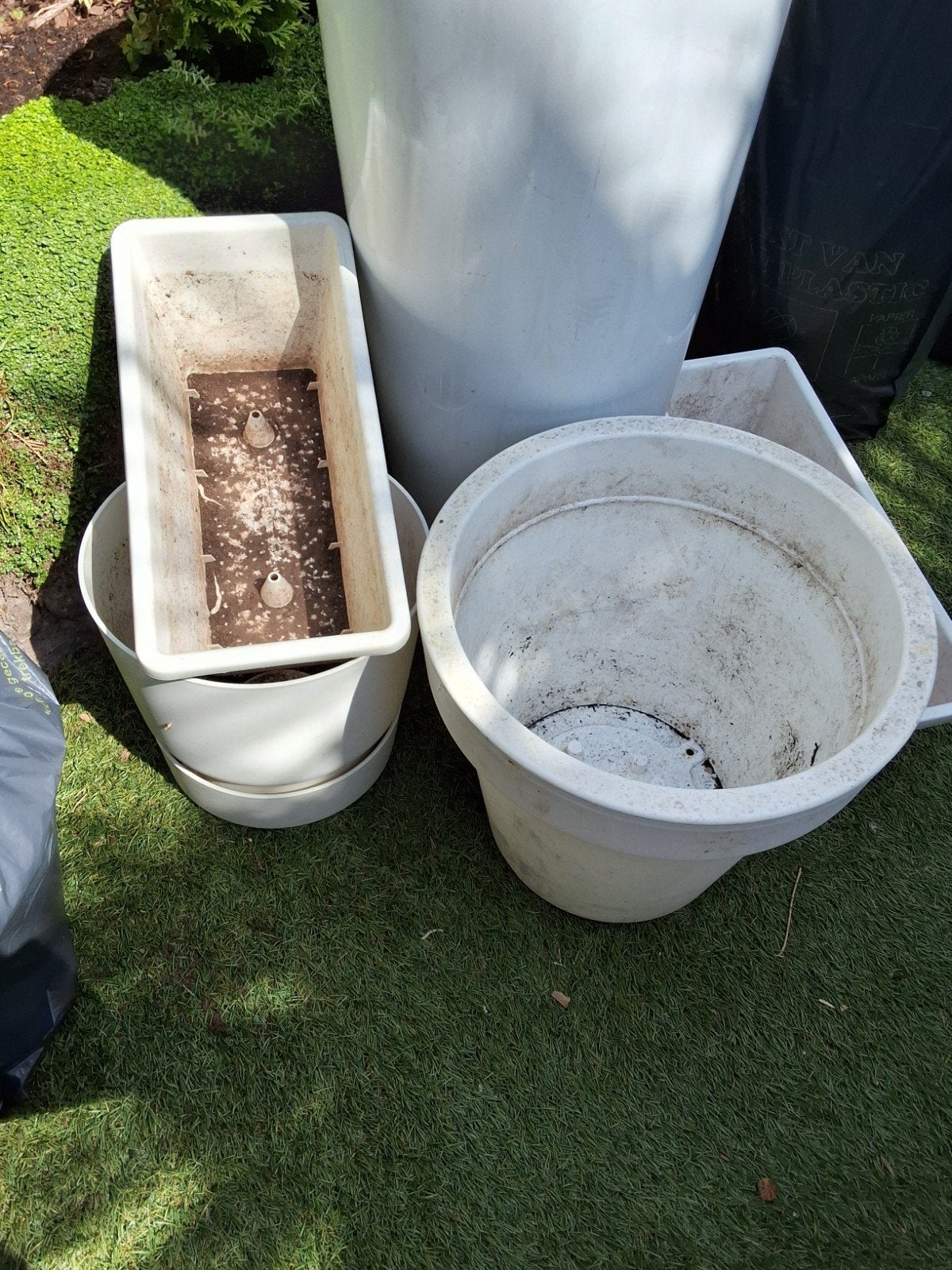 15 witte bloempotten van Elho, 2x 150 cm, Ophalen, Kunststof, Gebruikt, 40 cm of meer