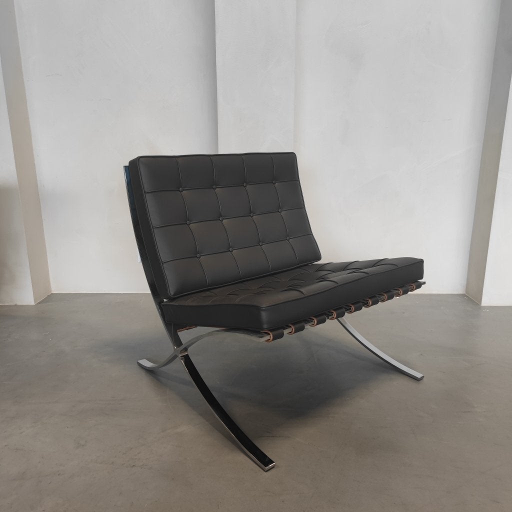 Knoll Barcelona chair - Volo mokka leder, Antiek en Kunst, Ophalen of Verzenden