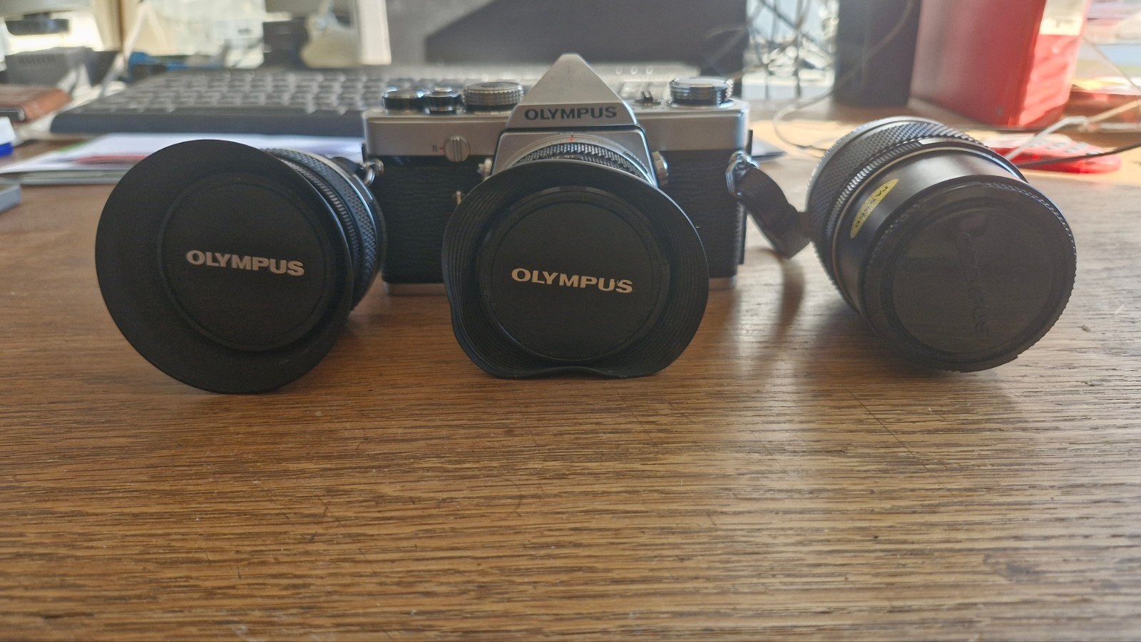 Olympus OM-1 Analoge Spiegelreflexcamera met 2 lenzen, Audio, Tv en Foto, Ophalen of Verzenden, Gebruikt, Spiegelreflex, Olympus