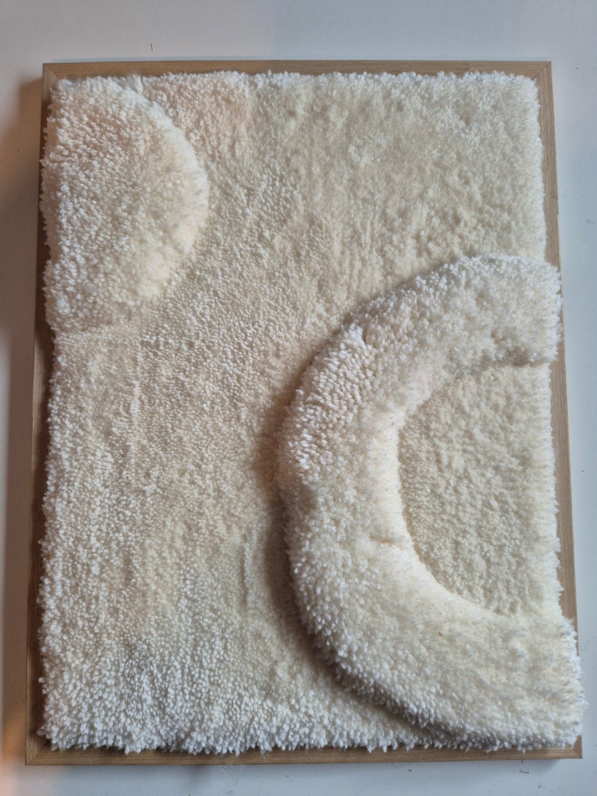 Handgemaakt Tuftwerk Kunstwerk 30x40 cm, Beige, Ophalen of Verzenden, Zo goed als nieuw, Modern