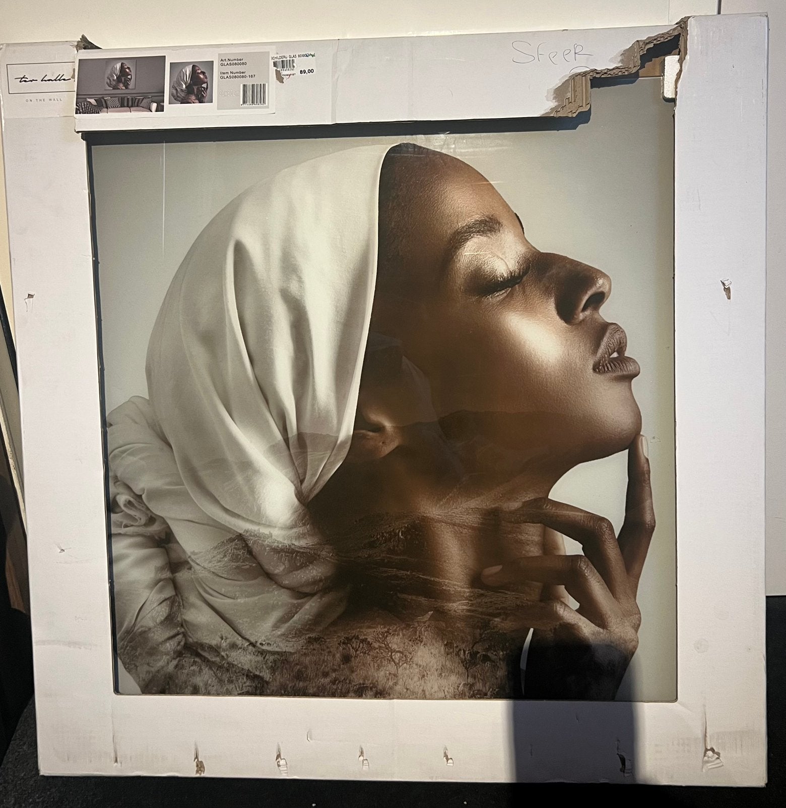 Nieuwe glazen wand decoratie Intratuin, Ophalen, 80 cm, Nieuw, Glas